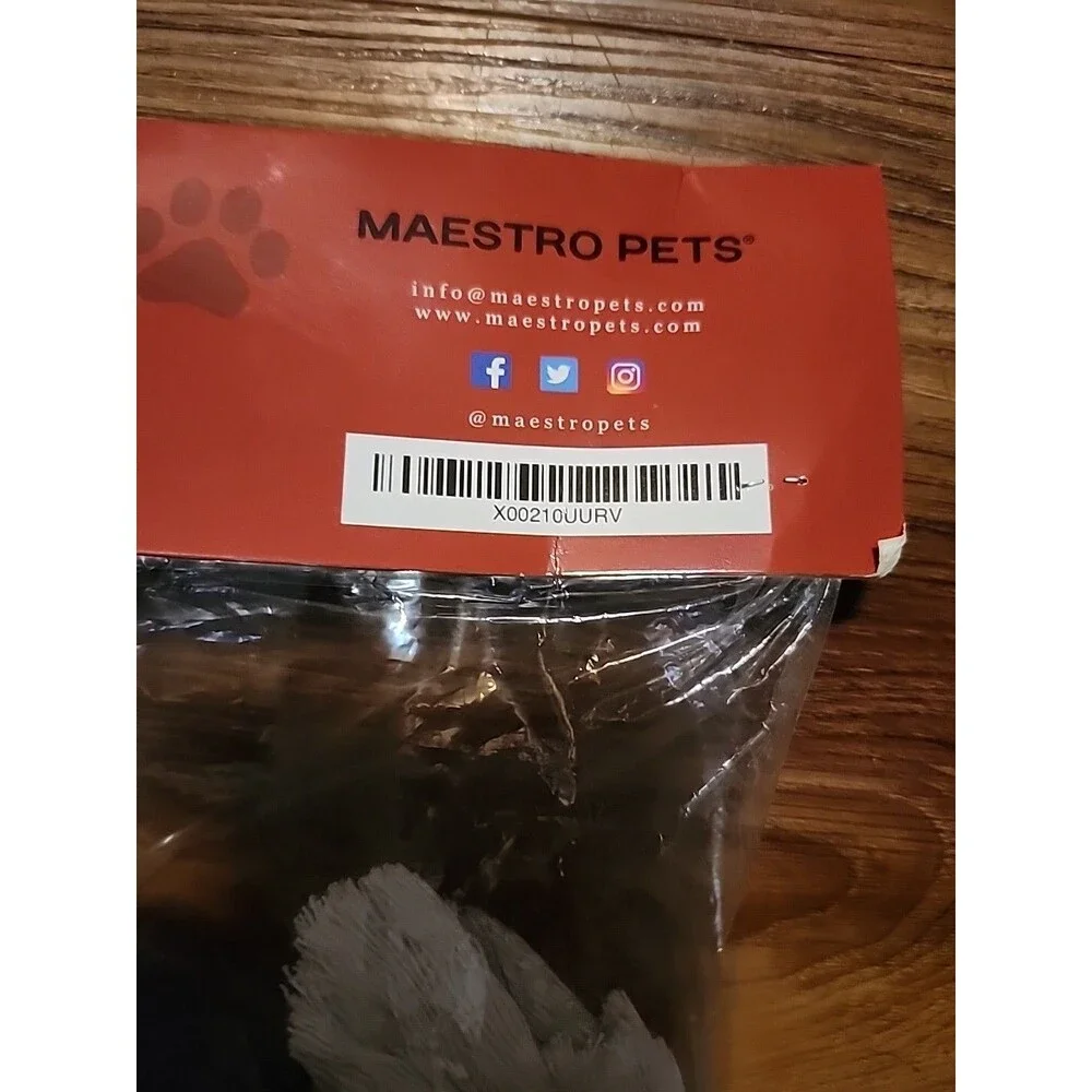 Maestro Pets - Plush Racoon toy w/ Rope Knotts as Feet & Squeakers Inside